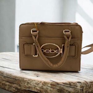 Bebe Leilani TanSatchel Bag with crossbody strap NWT